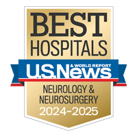 U S  News and World Report badge recognizing UCSF as number 3 in the country for neurology and neurosurgery for 2024 to 2025 